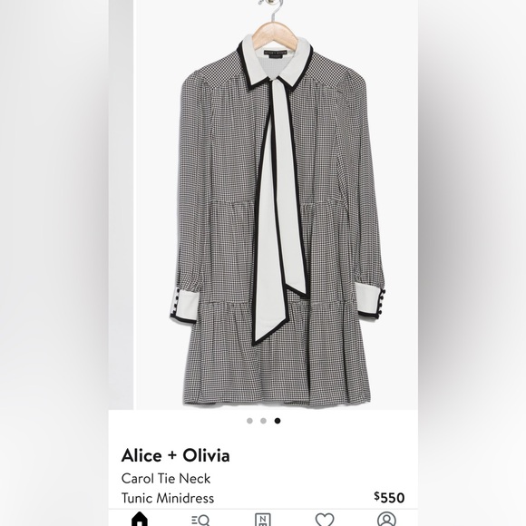 ALICE + OLIVIA Monochrome Long Sleeve Dress - Picture 2 of 3